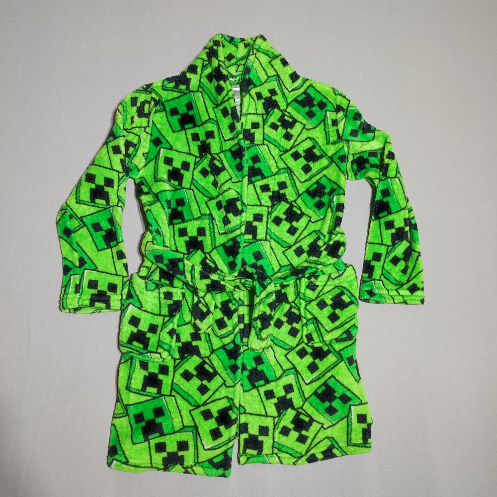 Minecraft Bathrobe boys size M (7/8) green black colour super soft